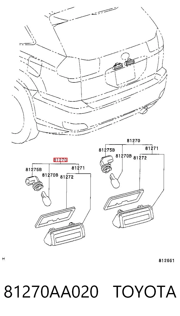 Lampa oświetlenia tylnej tablicy rejestracyjnej do Toyota Camry V V30