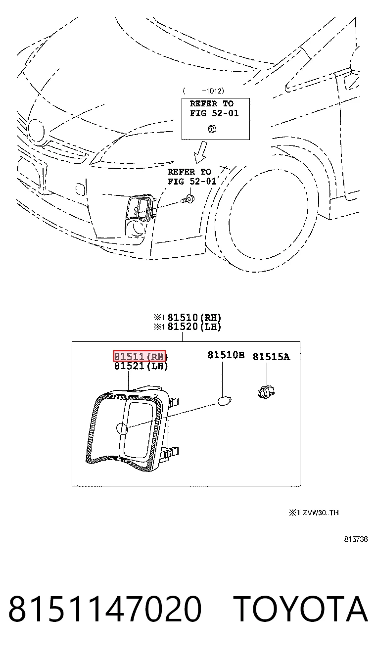 Kierunkowskaz prawy Toyota Prius hatchback (ZVW30) (2009 - 2016) cena, od 30,16 USD