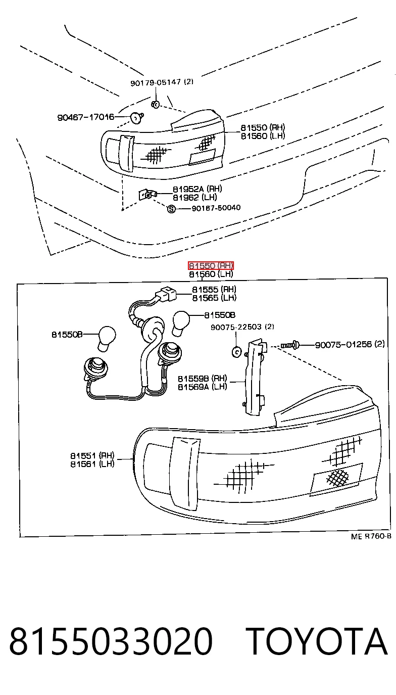 Kupić Lampa zespolona tylna prawa Toyota Camry V10 w dobrej cenie