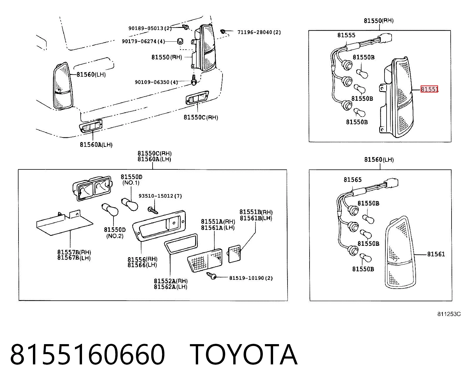 Do koszyka Lampa zespolona tylna prawa Toyota Land Cruiser 90 J9