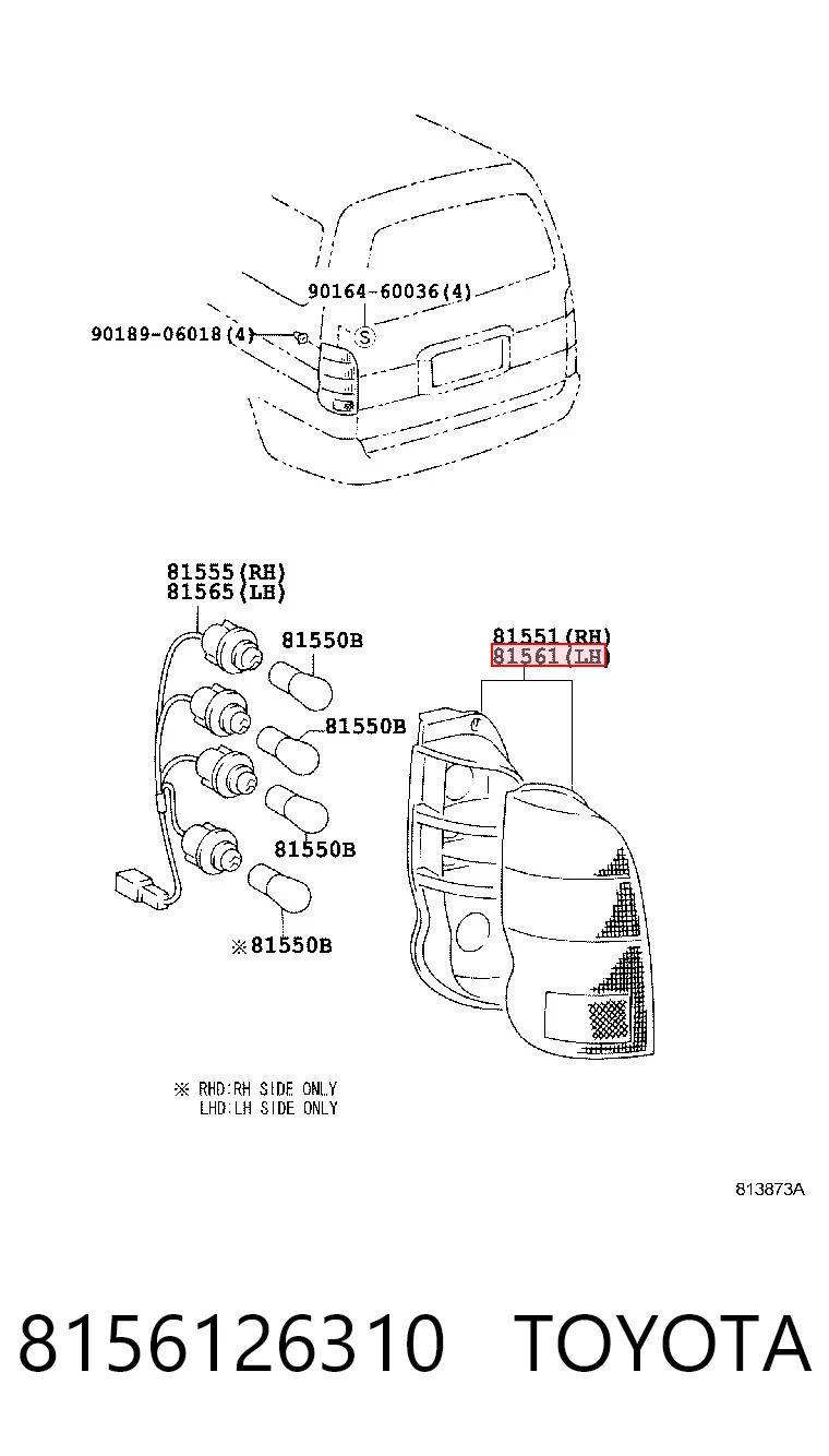 8156126310 Toyota Lampa zespolona tylna lewa