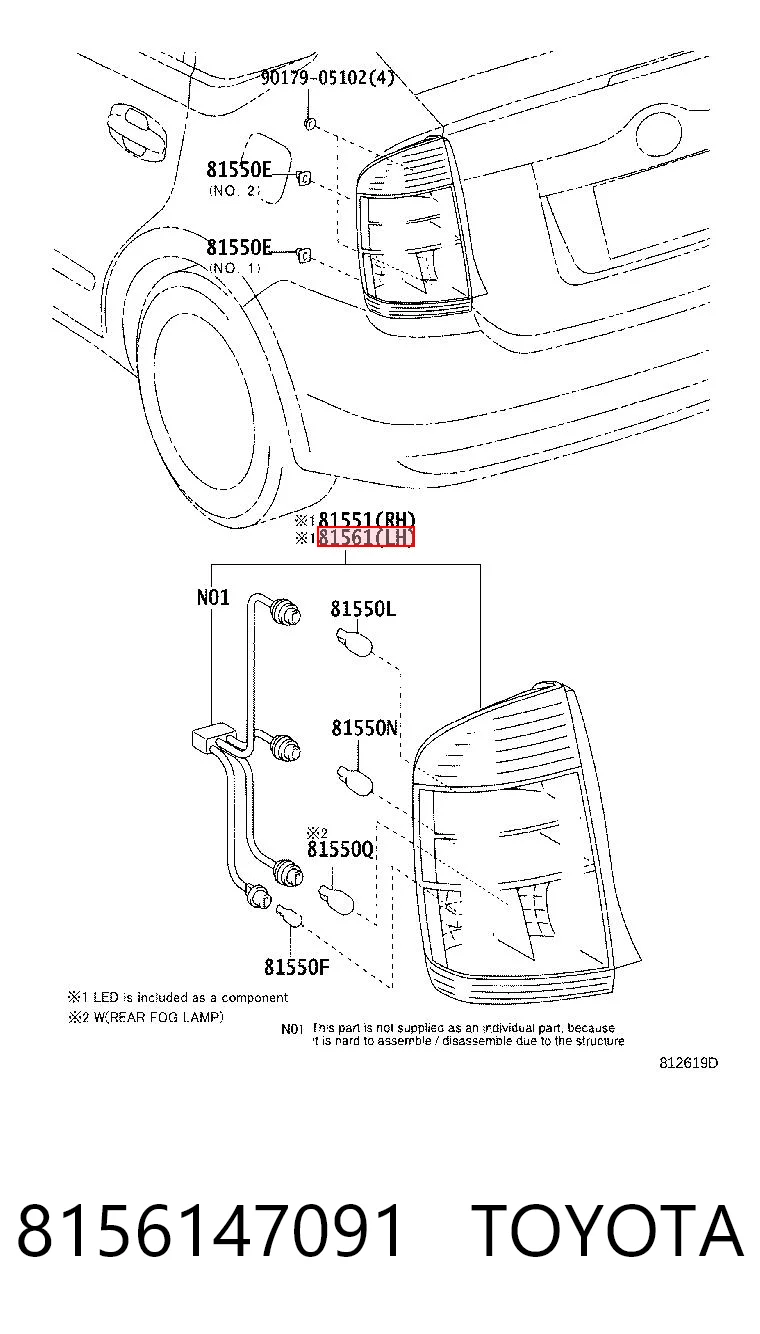 8156147091 Toyota Lampa zespolona tylna lewa