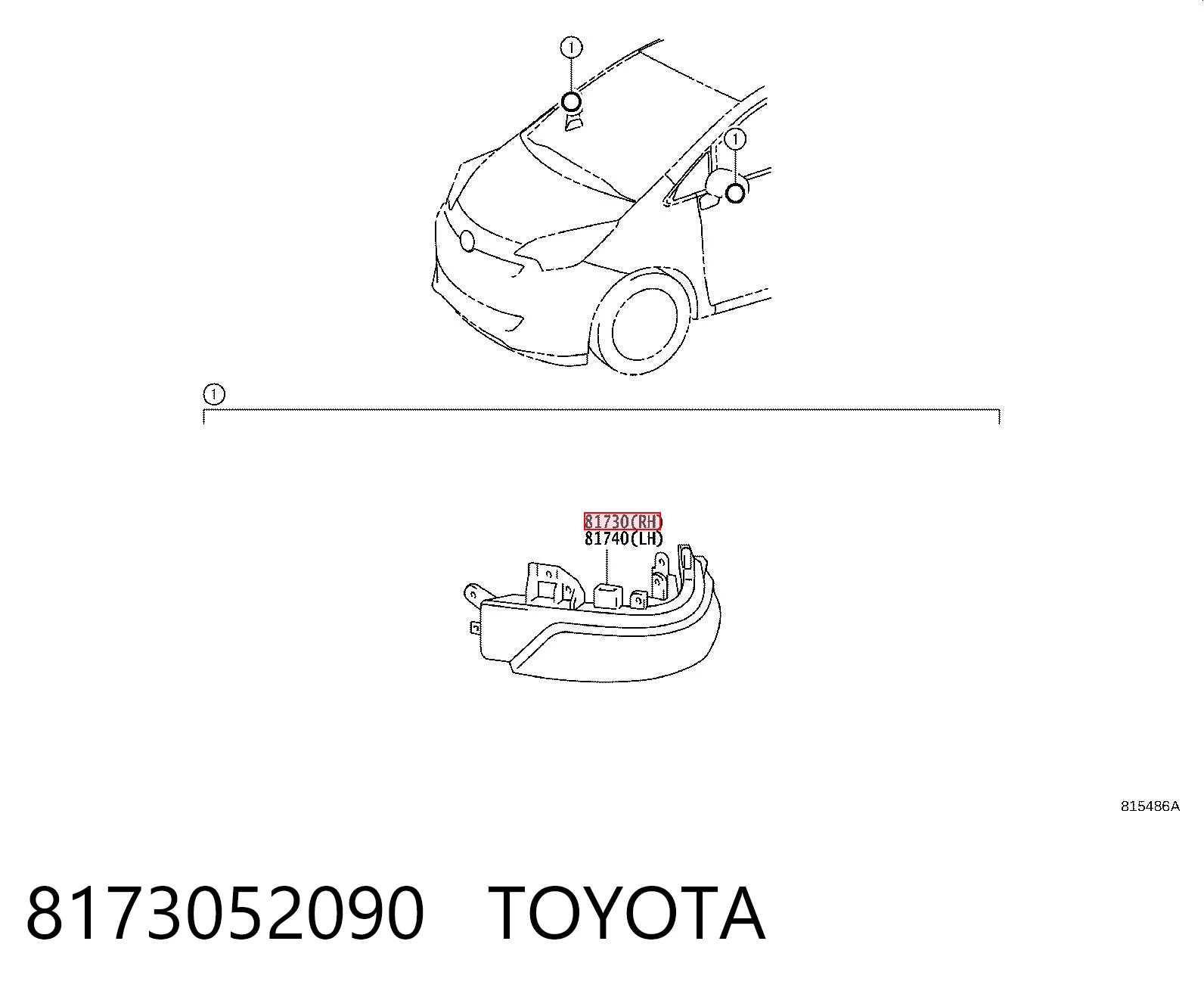 8173052090 Toyota Kierunkowskaz lusterka prawy