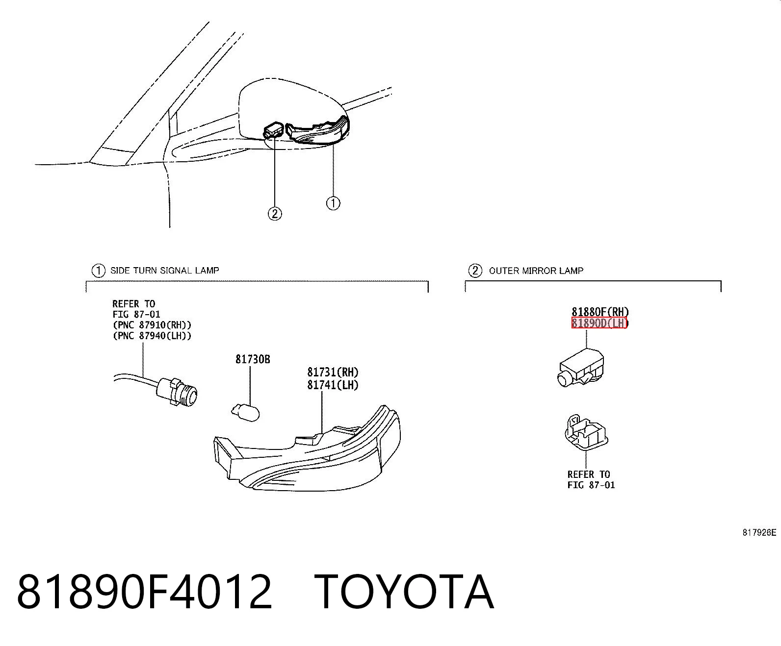 81890F4012 Toyota