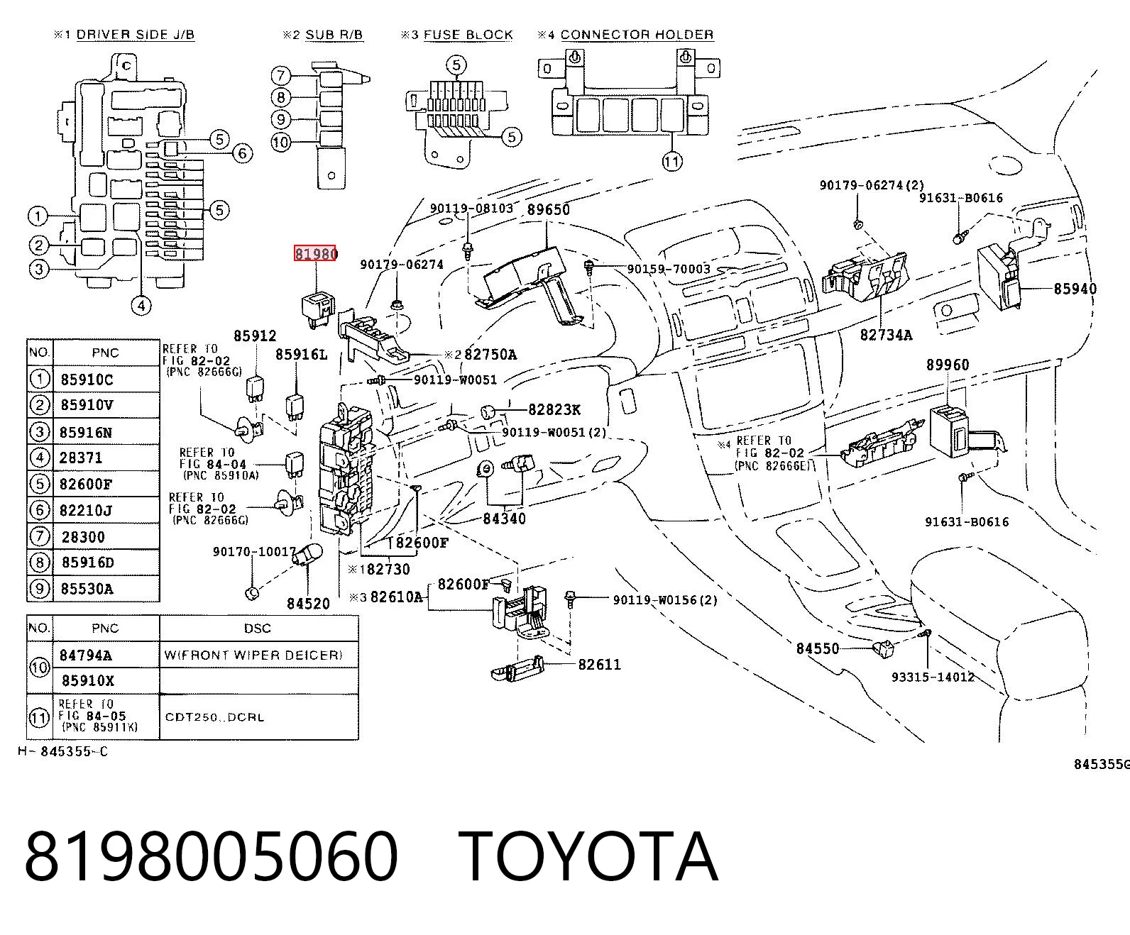 Do koszyka Przekaźnik kierunkowskazów Toyota Camry V V30