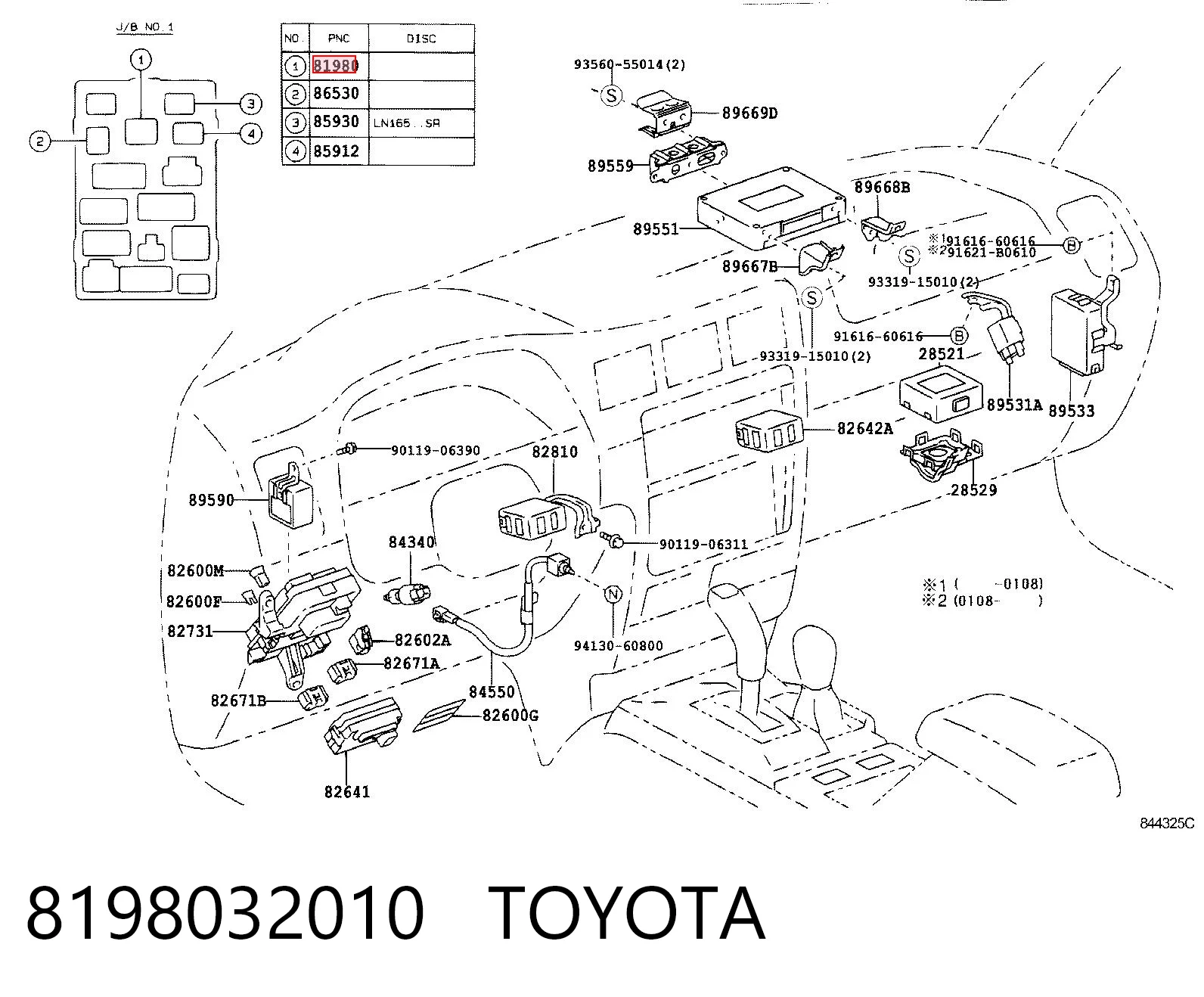 8198032010 Toyota Przekaźnik kierunkowskazów