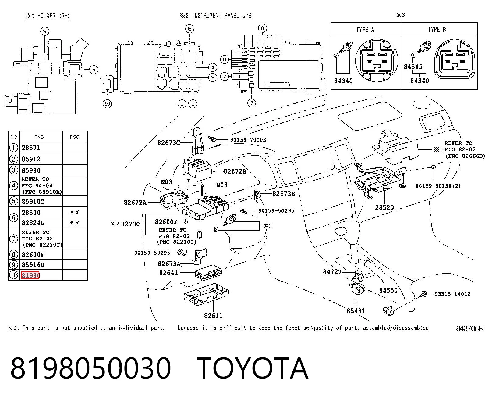 8198050030 Toyota Przekaźnik kierunkowskazów