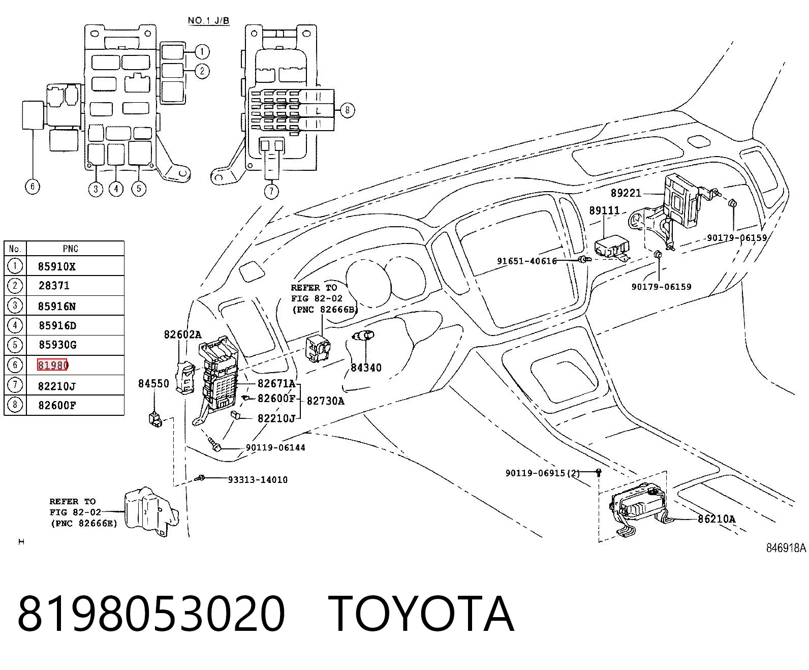 8198053020 Toyota Przekaźnik kierunkowskazów