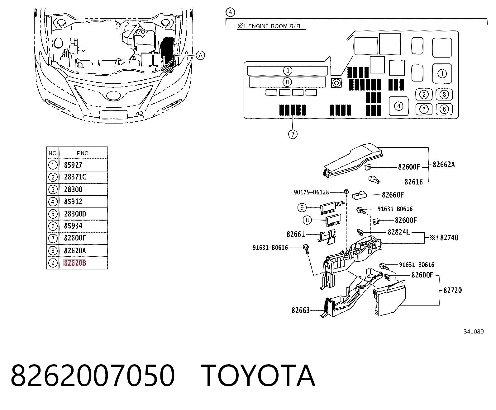 Skrzynka bezpieczników do Toyota Camry VI V40