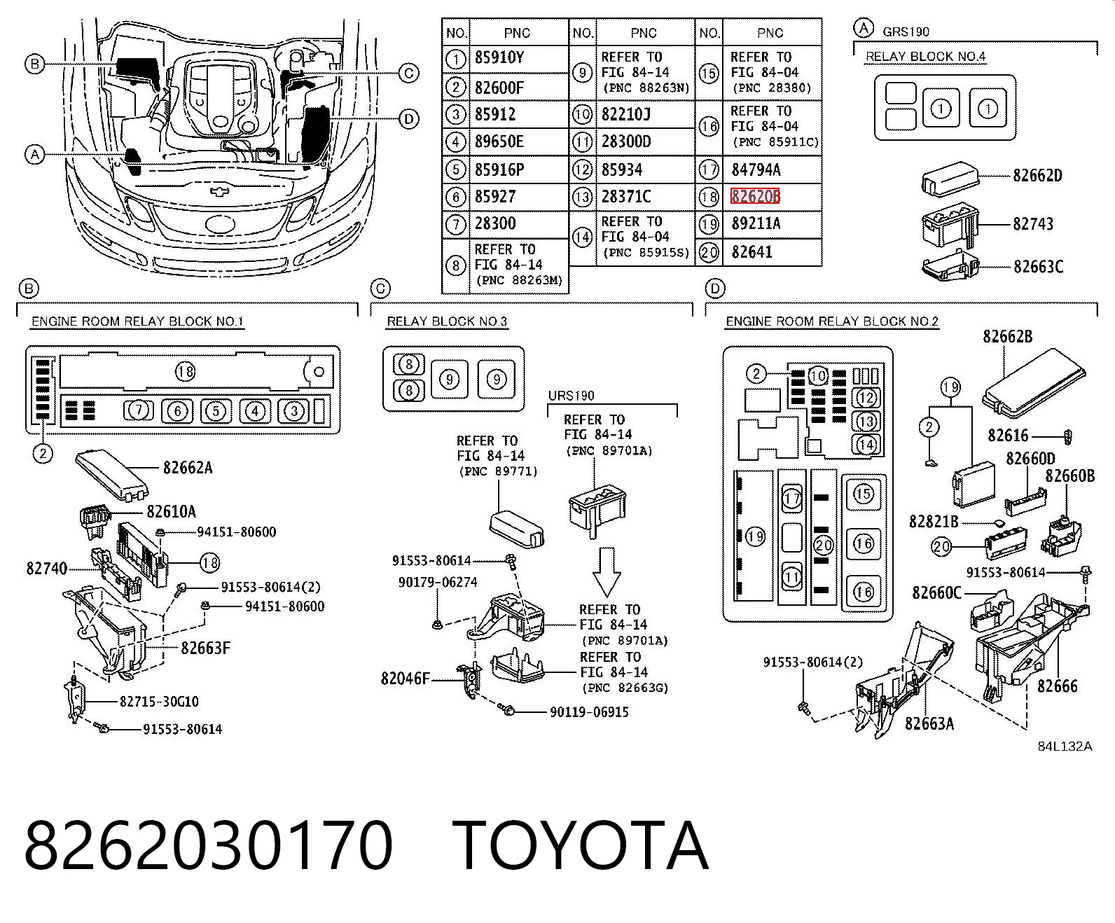 8262030170 Toyota Skrzynka bezpieczników