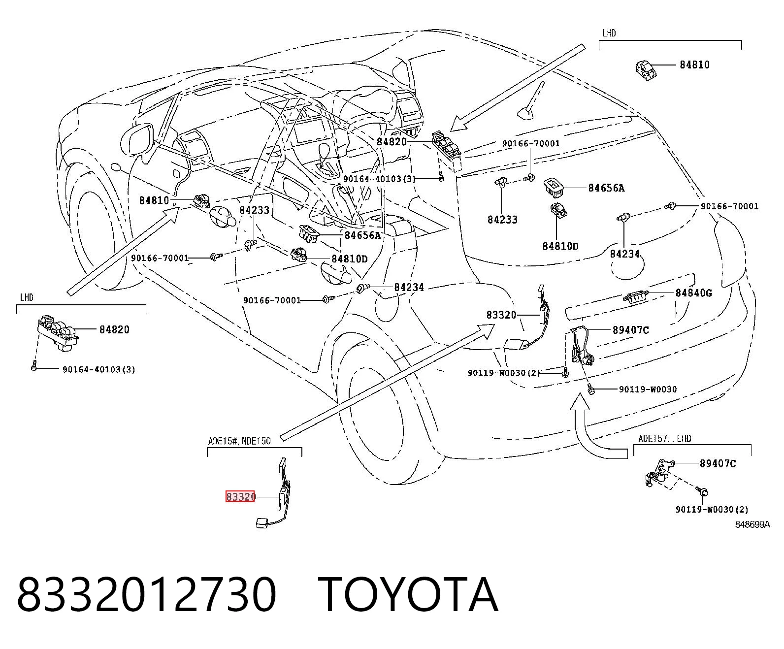 8332012730 Toyota Czujnik poziomu paliwa w zbiorniku