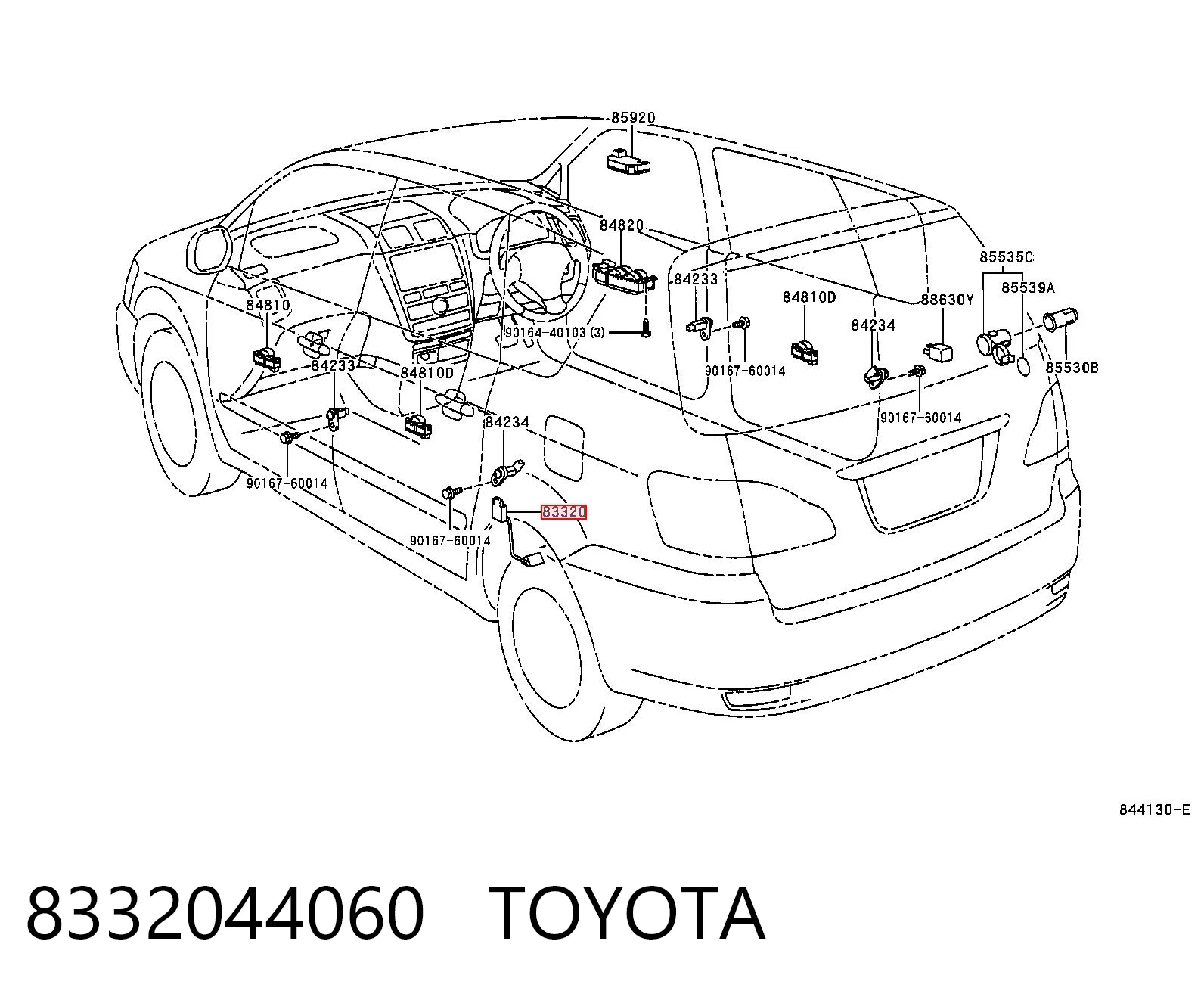 8332044060 Toyota Czujnik poziomu paliwa w zbiorniku