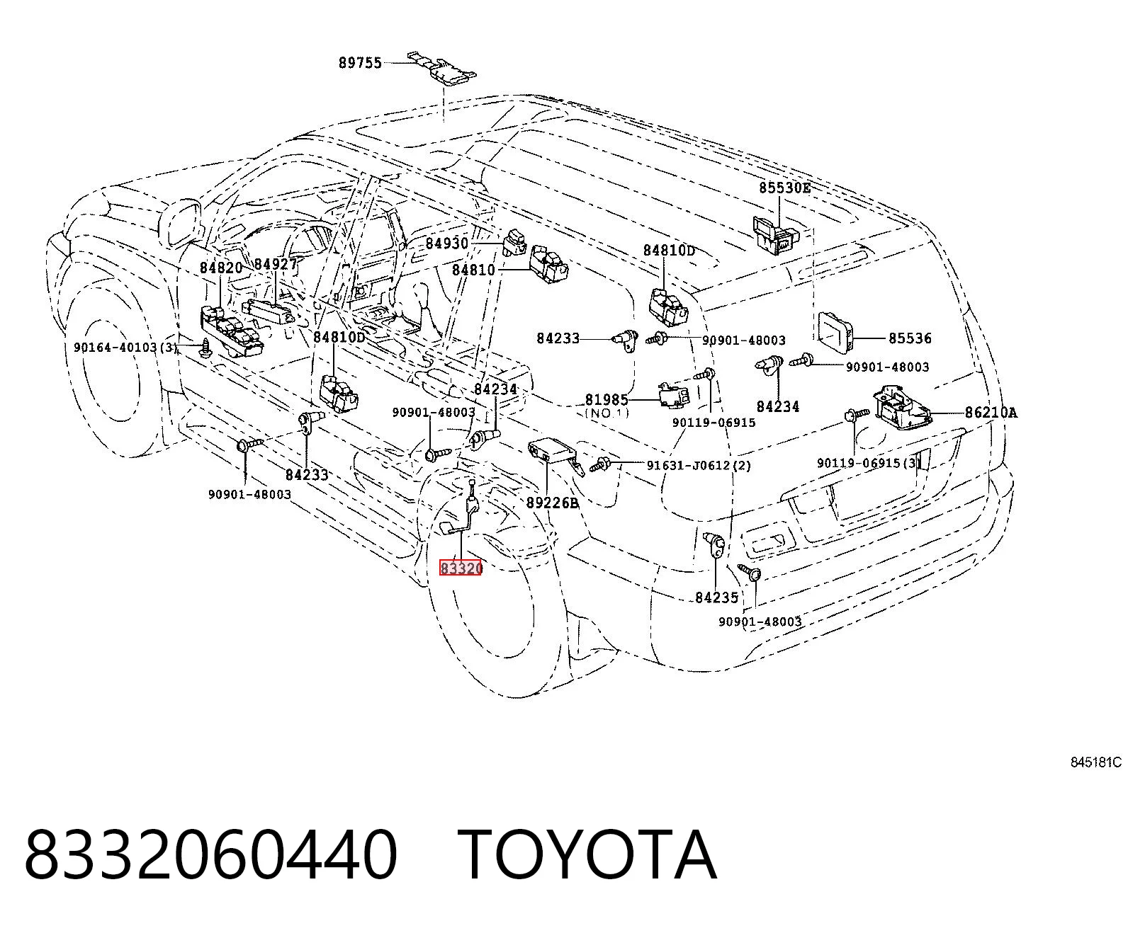 8332060440 Toyota Czujnik poziomu paliwa w zbiorniku