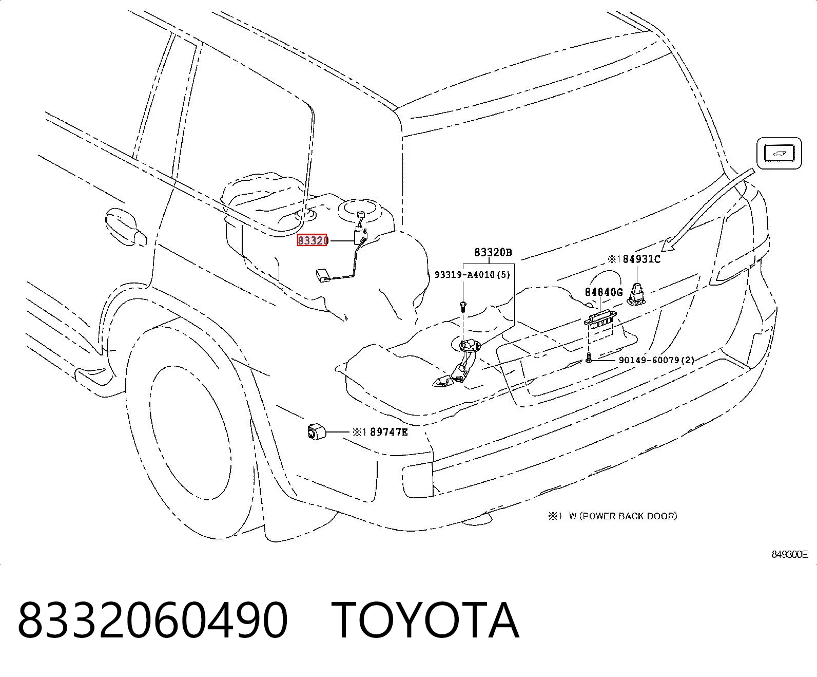 8332060490 Toyota Czujnik poziomu paliwa w zbiorniku