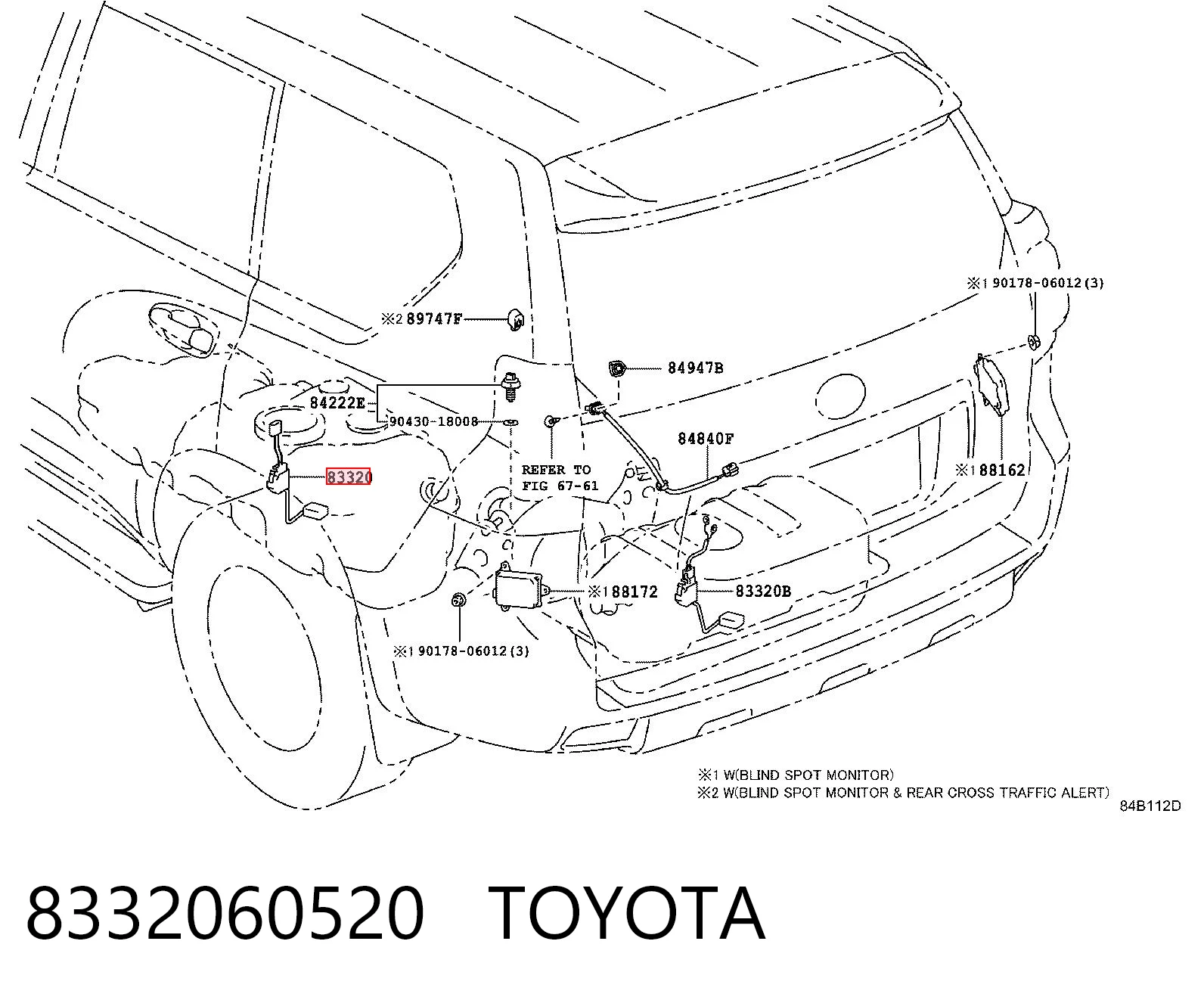 8332060520 Toyota Czujnik poziomu paliwa w zbiorniku