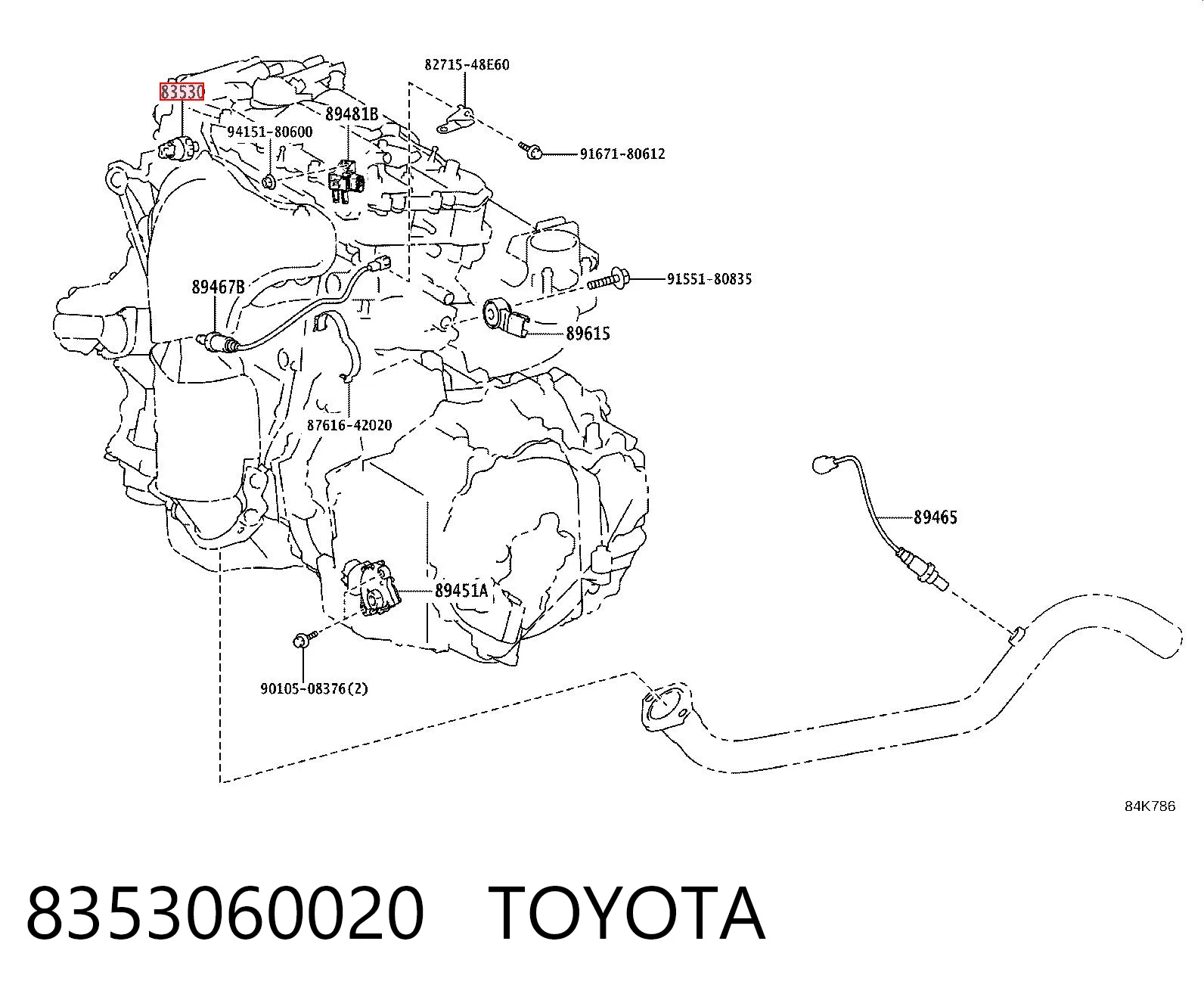 8353060020 Toyota Czujnik ciśnienia oleju