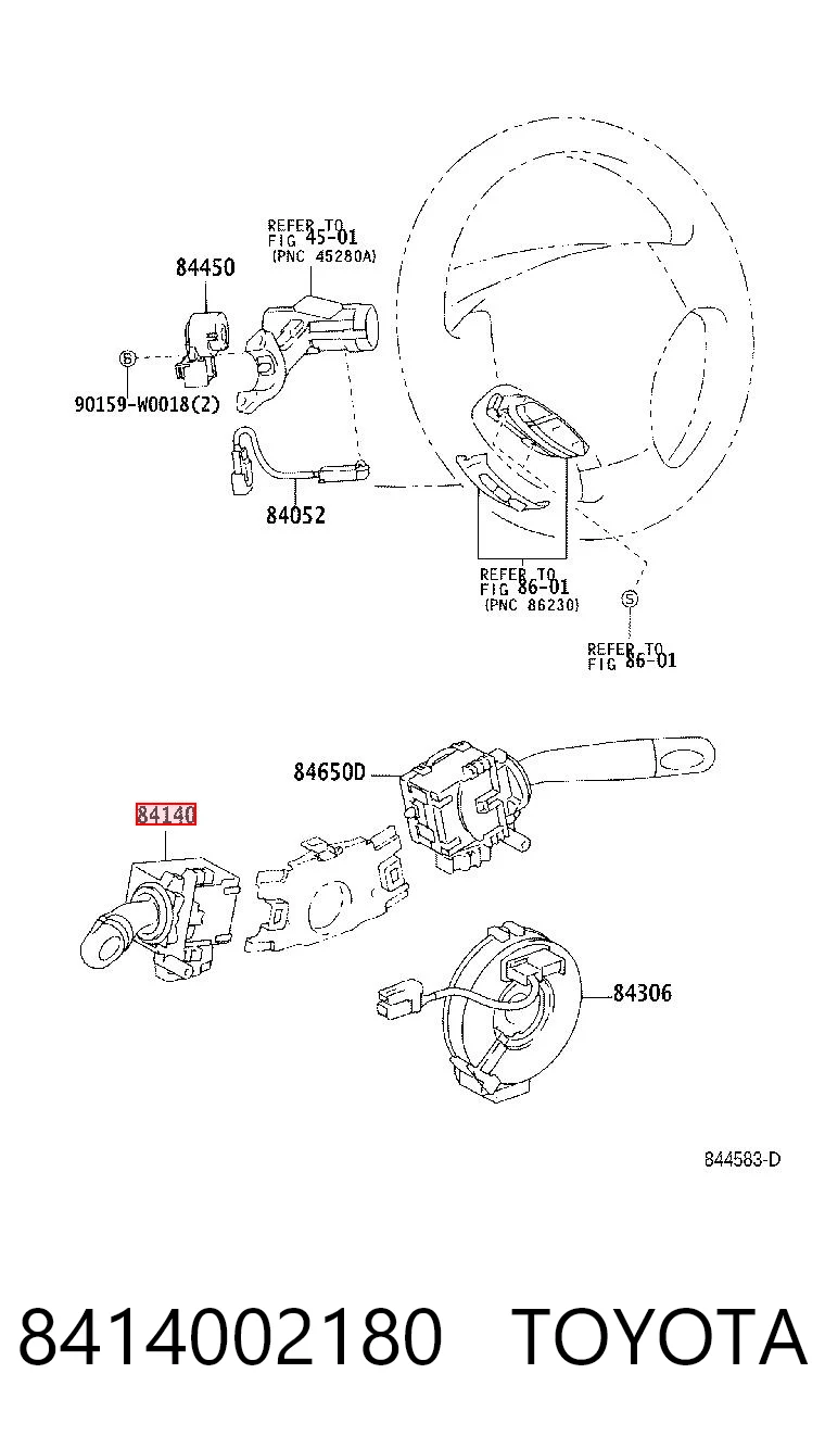 8414002180 Toyota Przełącznik zespolony lewy