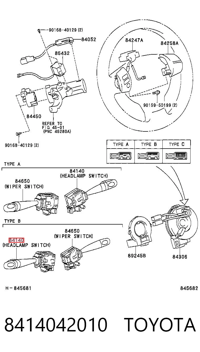 8414042010 Toyota Przełącznik zespolony lewy