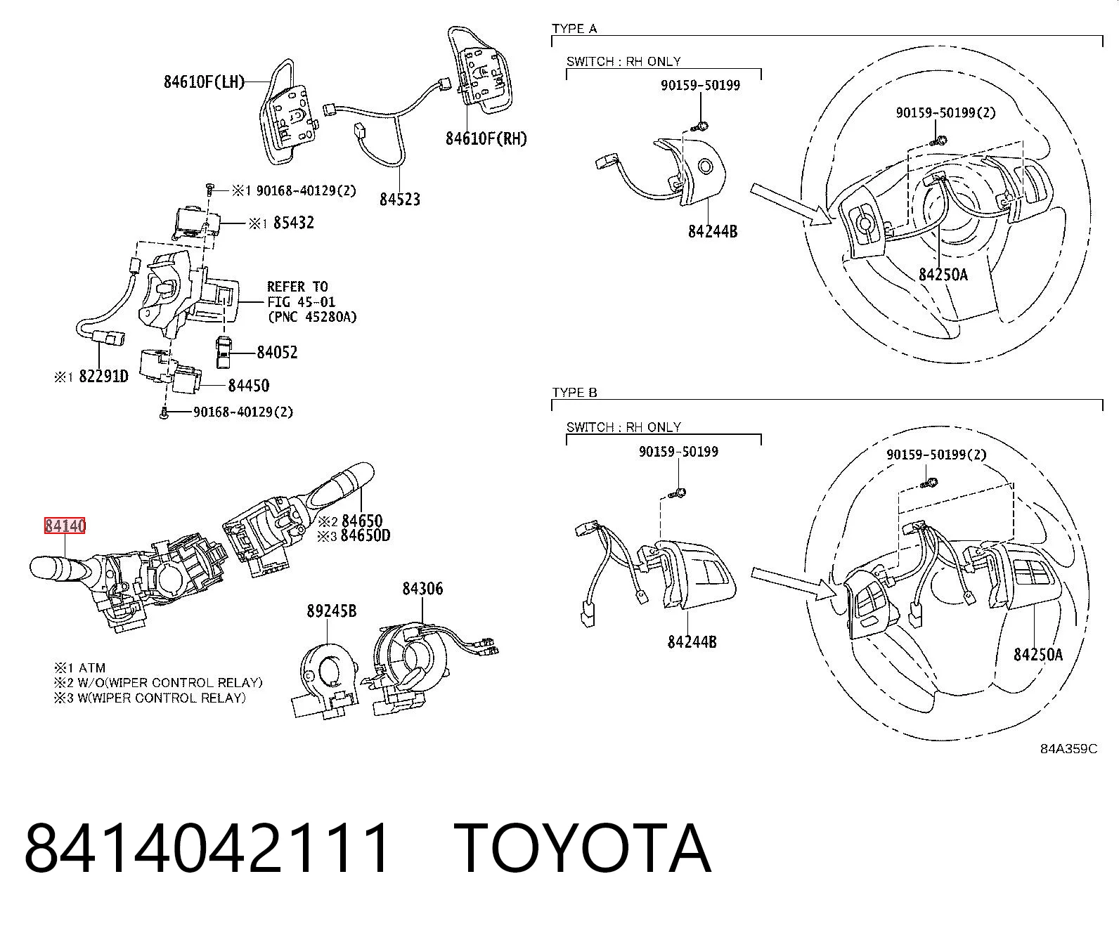 8414042111 Toyota Przełącznik zespolony lewy