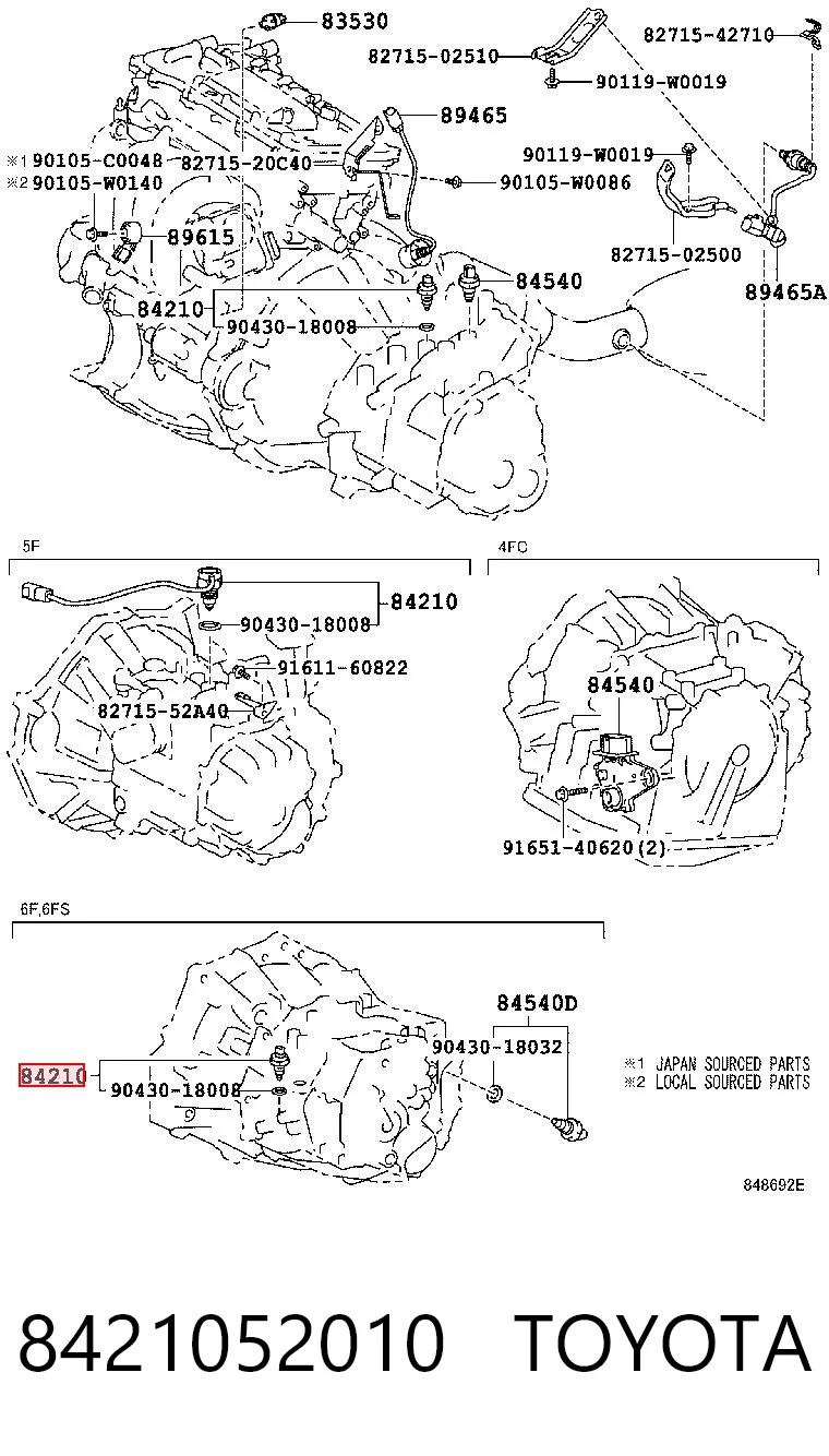 8421052010 Toyota Czujnik włączania światła cofania