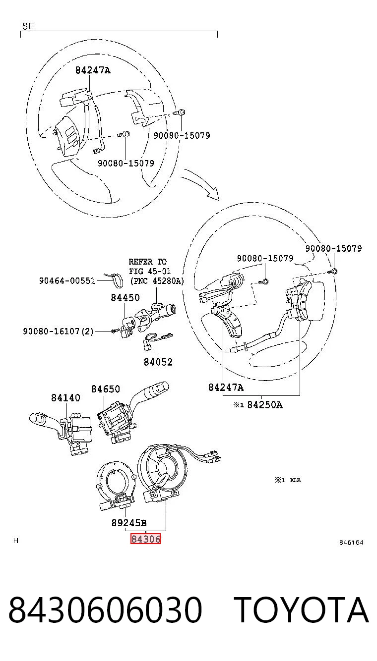 8430606030 Toyota Pierścień kontaktowy AIRBAG, taśma kierownicy
