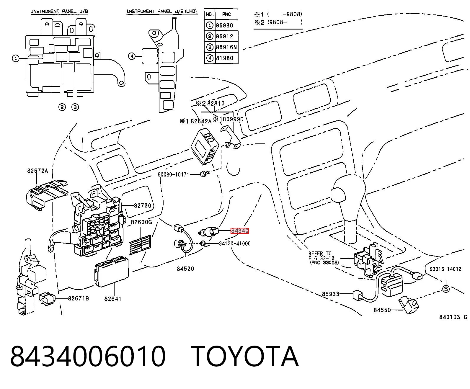 8434006010 Toyota Czujnik włącznika świała stop