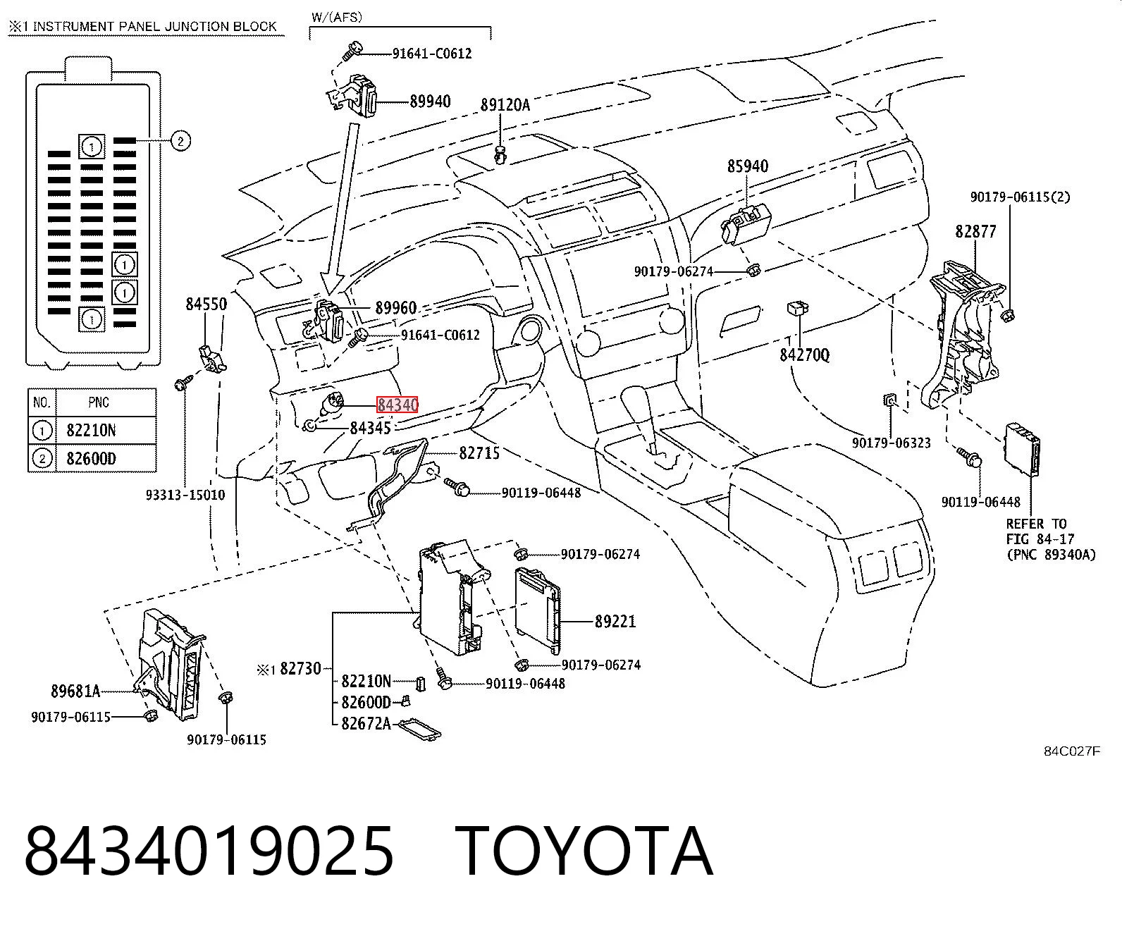 8434019025 Toyota Czujnik włącznika świała stop
