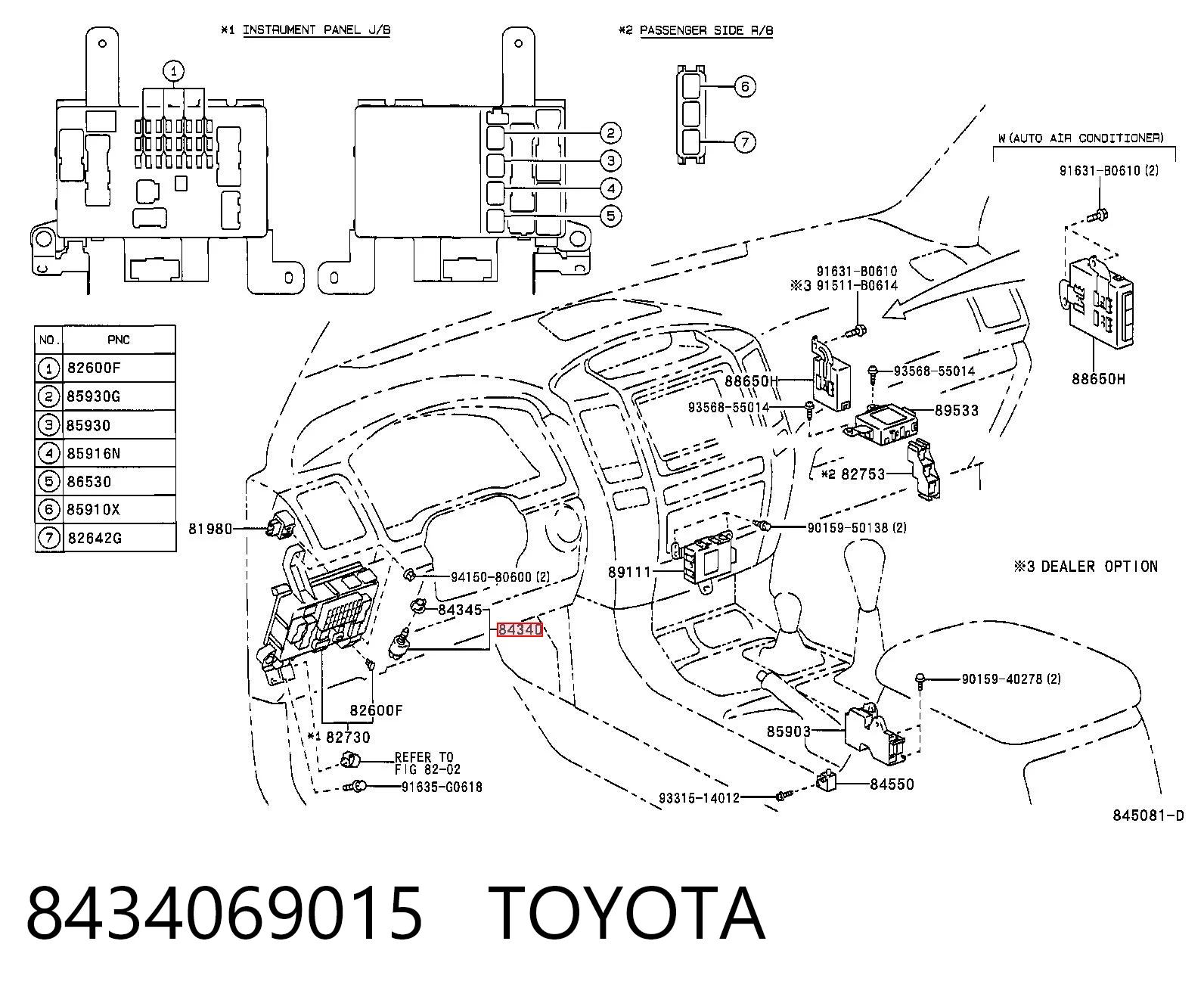 8434069015 Toyota Czujnik włącznika świała stop
