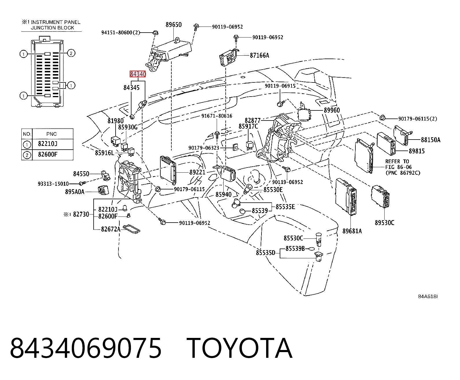 8434069075 Toyota Czujnik włącznika świała stop