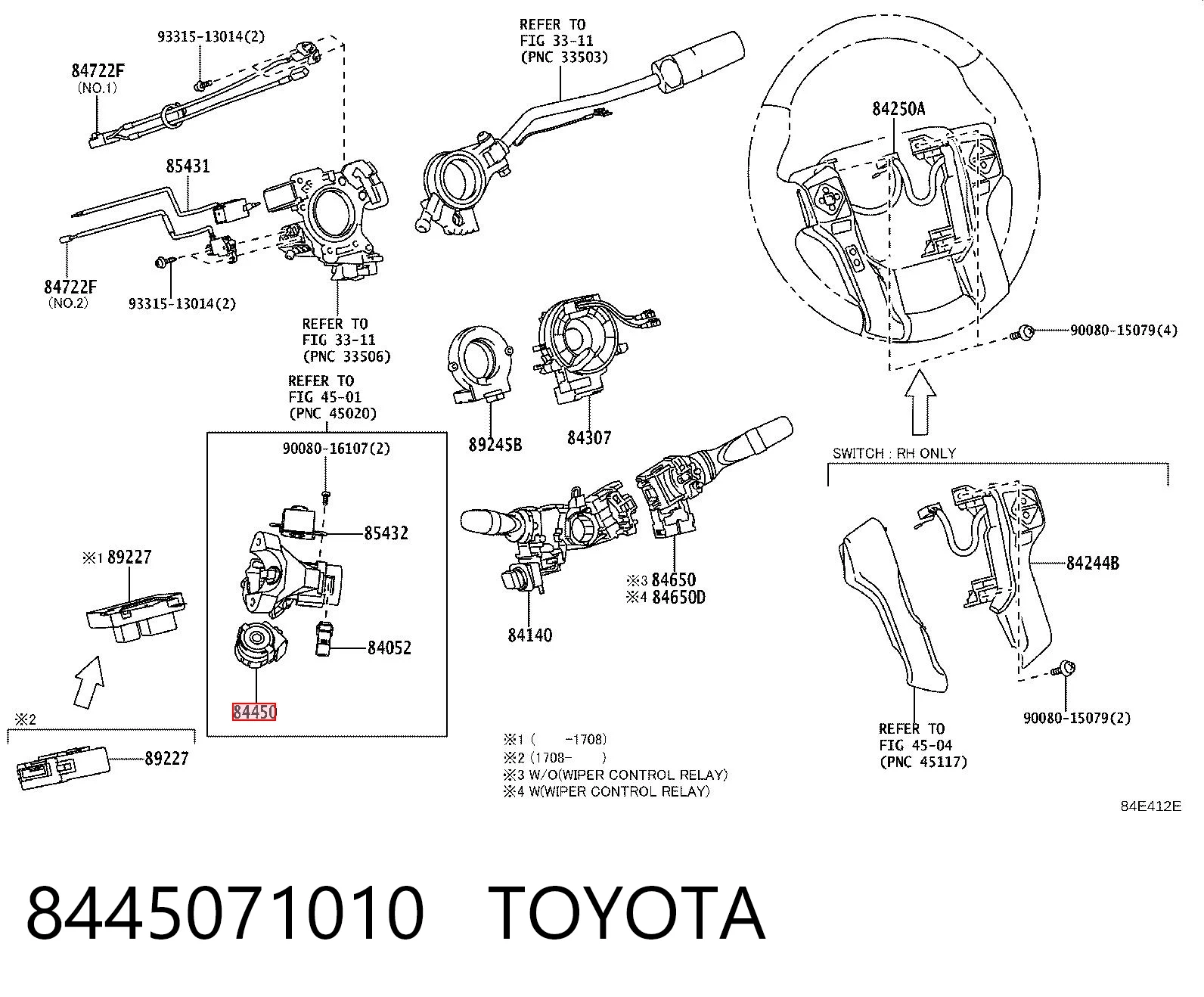 8445071010 Toyota Kostka stacyjki zapłonowej