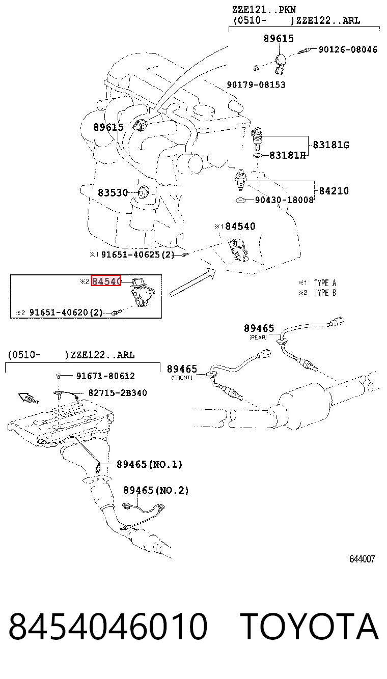 8454046010 Toyota Czujnik położenia wybieraka automatycznej skrzyni biegów