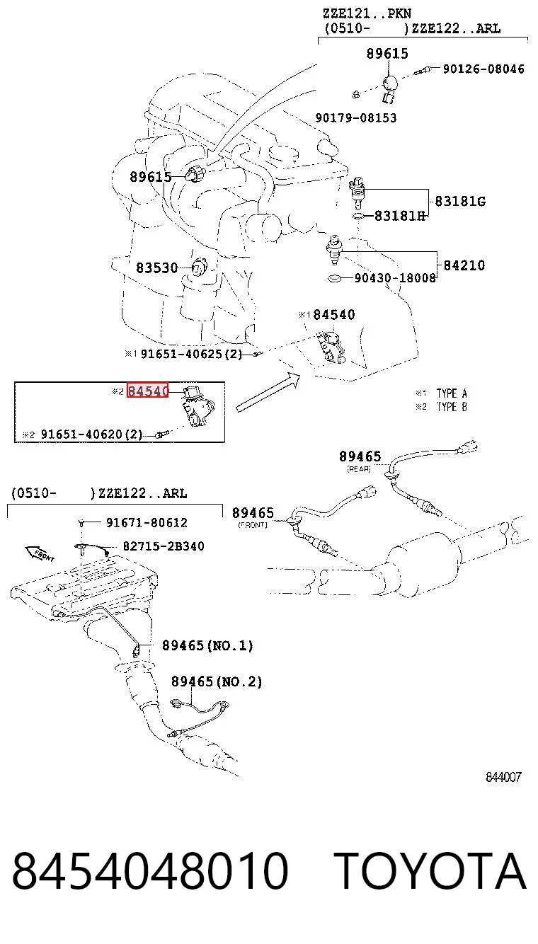 8454048010 Toyota Czujnik automatycznej skrzyni biegów