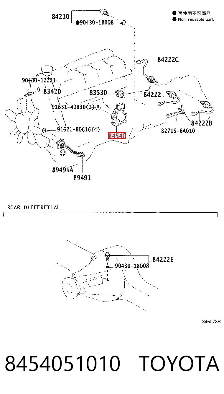 8454051010 Toyota Czujnik położenia wybieraka automatycznej skrzyni biegów