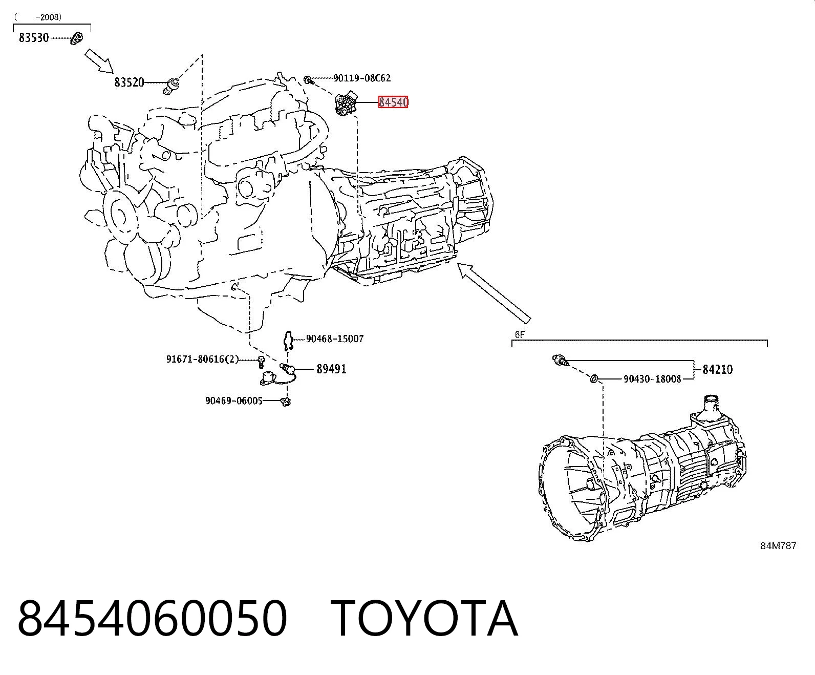 8454060050 Toyota Czujnik położenia wybieraka automatycznej skrzyni biegów