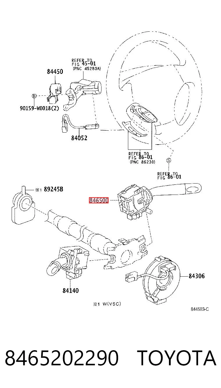 8465202290 Toyota Przełącznik zespolony prawy