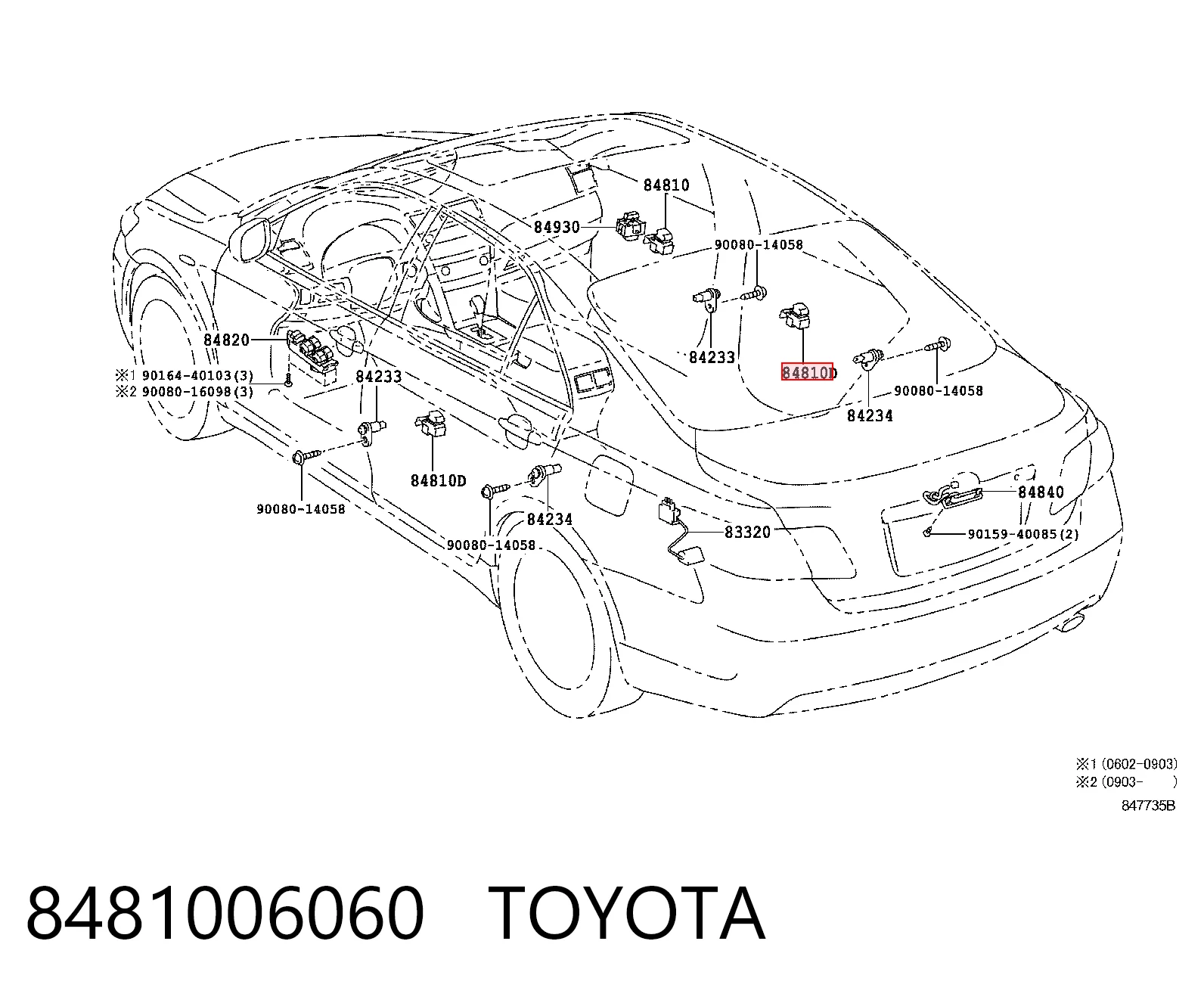 8481006060 Toyota Włącznik przyciskowy podnośnika szyby przedni prawy
