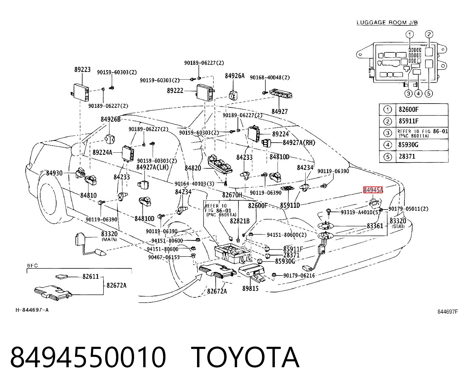 8494550010 Toyota Czujnik zamykania drzwi (wyłącznik krańcowy)