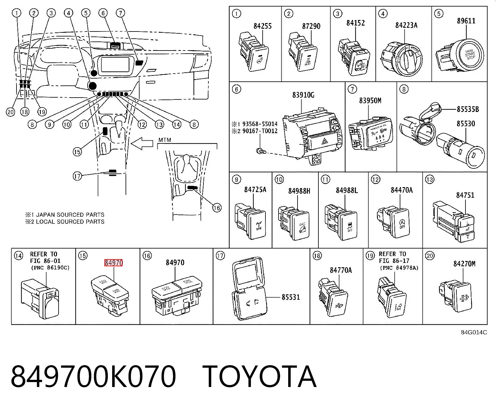 849700K070 Toyota