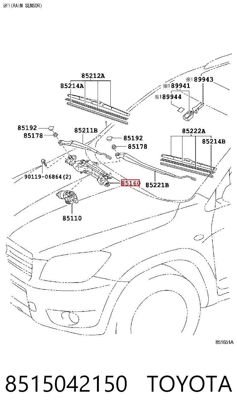 Mechanizm wycieraczek do Toyota RAV4 A3