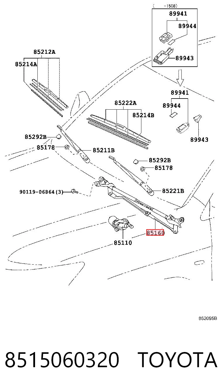 Mechanizm wycieraczek do Toyota Land Cruiser  J200