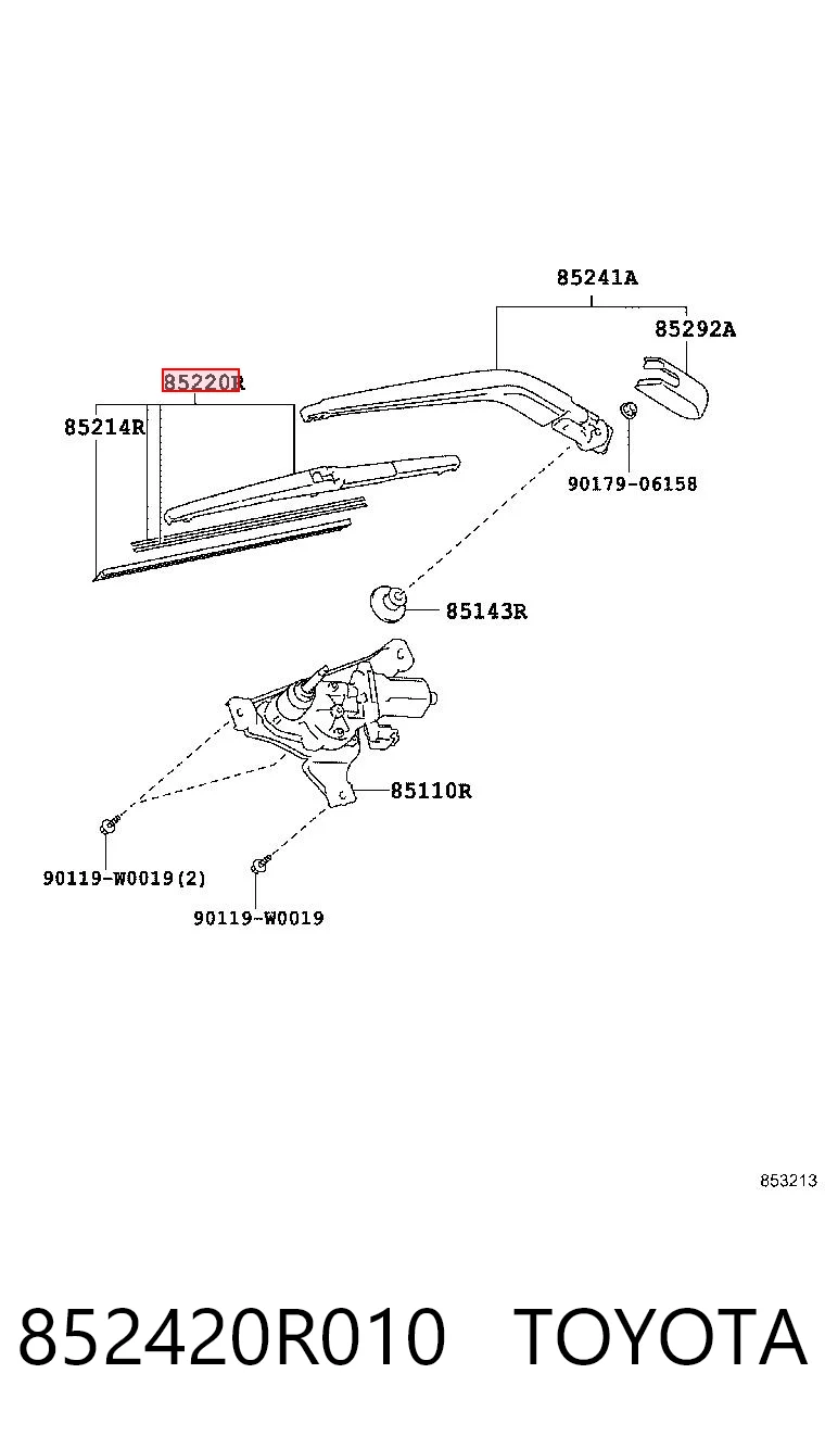 Pióro wycieraczki szyby tylnej Toyota RAV4 III SUV (A3) (2005 - 2012) cena, od 11,09 USD
