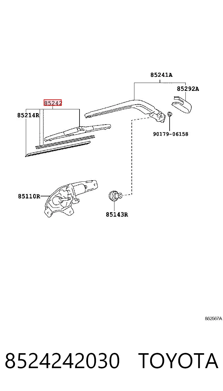 8524242030 Toyota Pióro wycieraczki szyby tylnej
