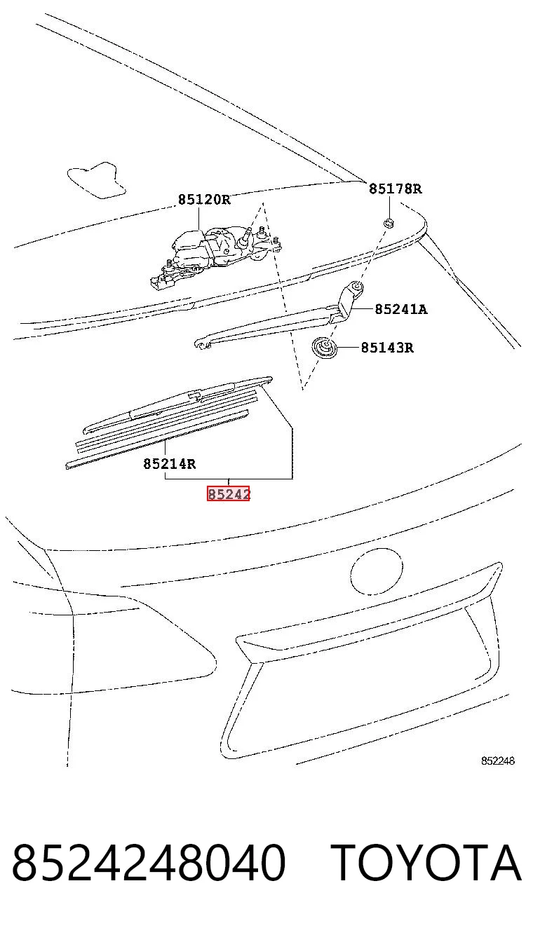 Pióro wycieraczki szyby tylnej do Lexus RX 270/350/450H AGL10, GGL15, GYL15