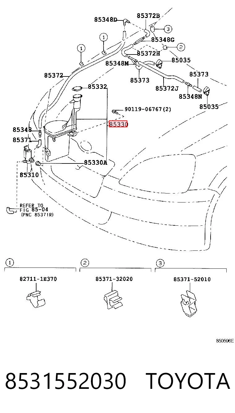 Zbiorniczek spryskiwacza szyb do Toyota Yaris P10