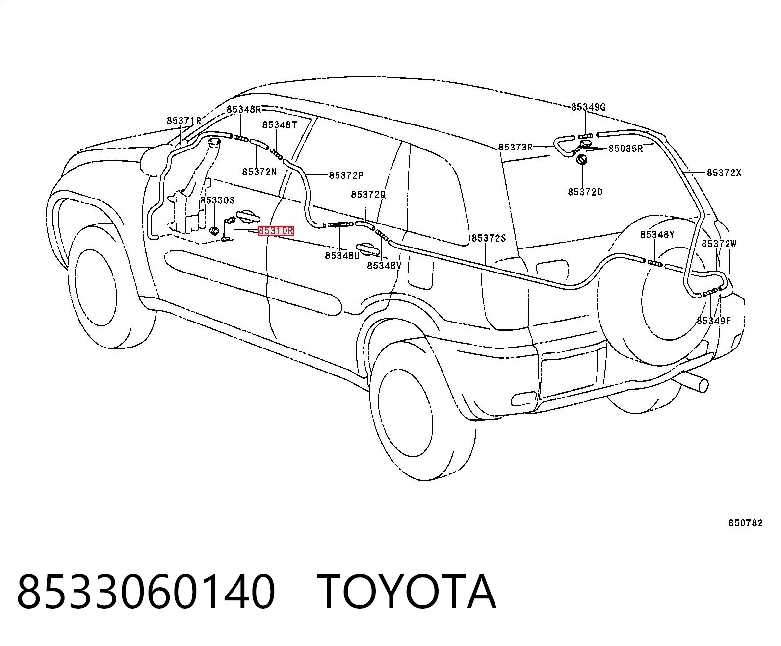 8533060140 Toyota Pompka spryskiwacza szyby tylnej