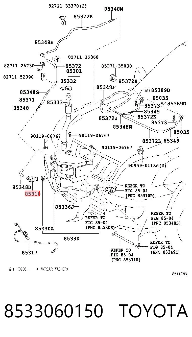 8533060150 Toyota Pompka spryskiwacza szyby przedniej