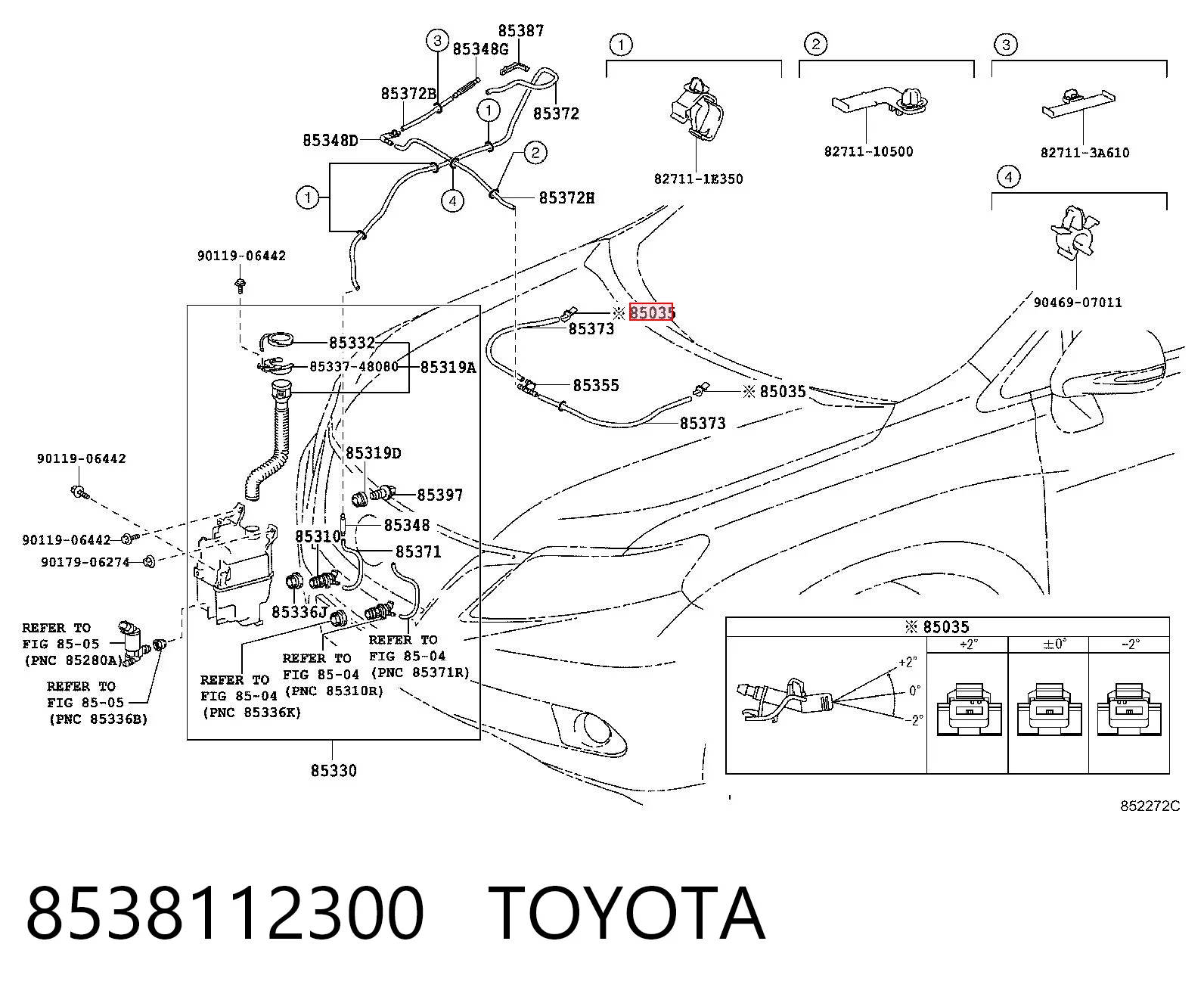8538112300 Toyota Dysza spryskiwacza szyby przedniej