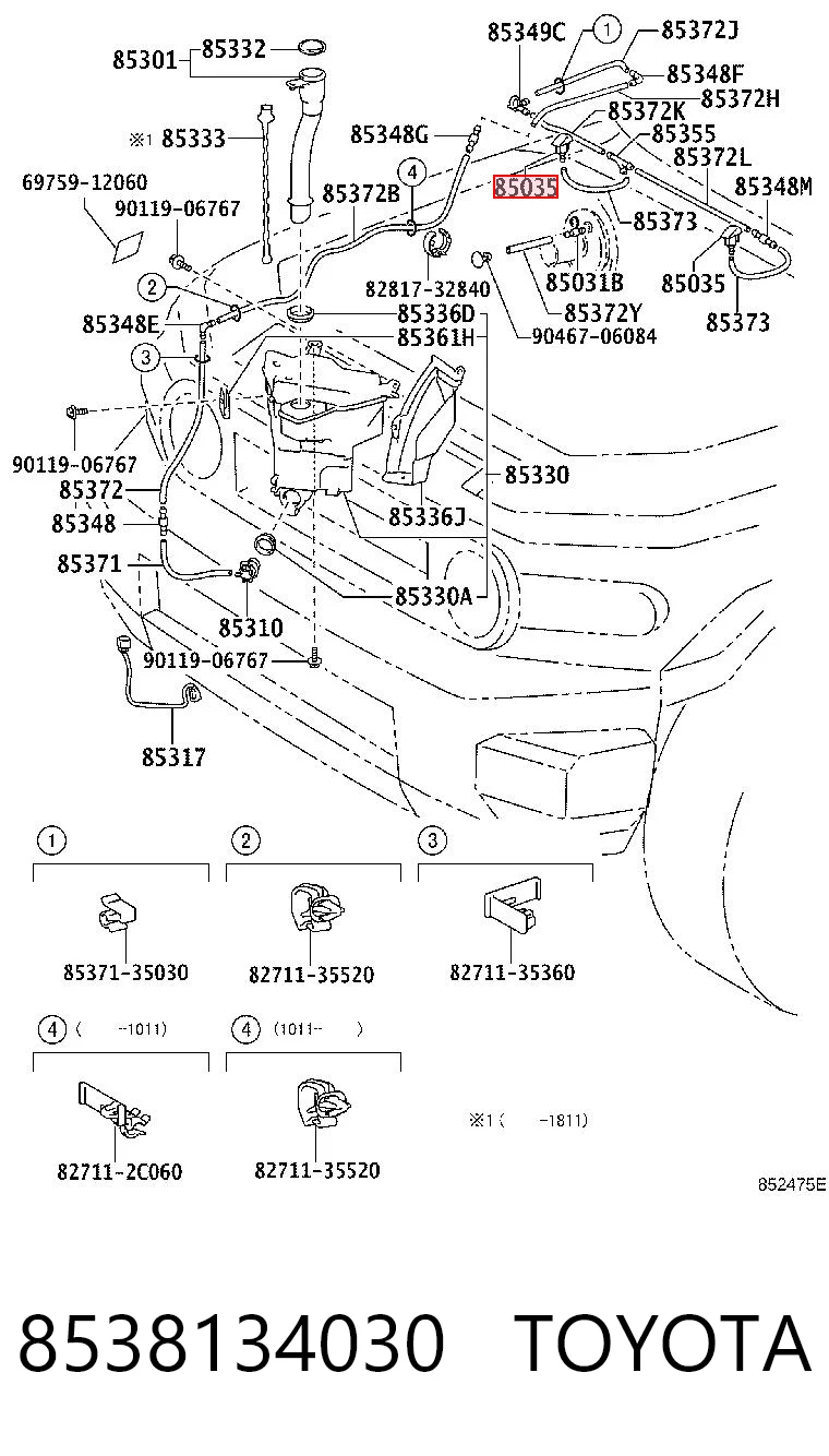8538134030 Toyota Dysza spryskiwacza szyby przedniej