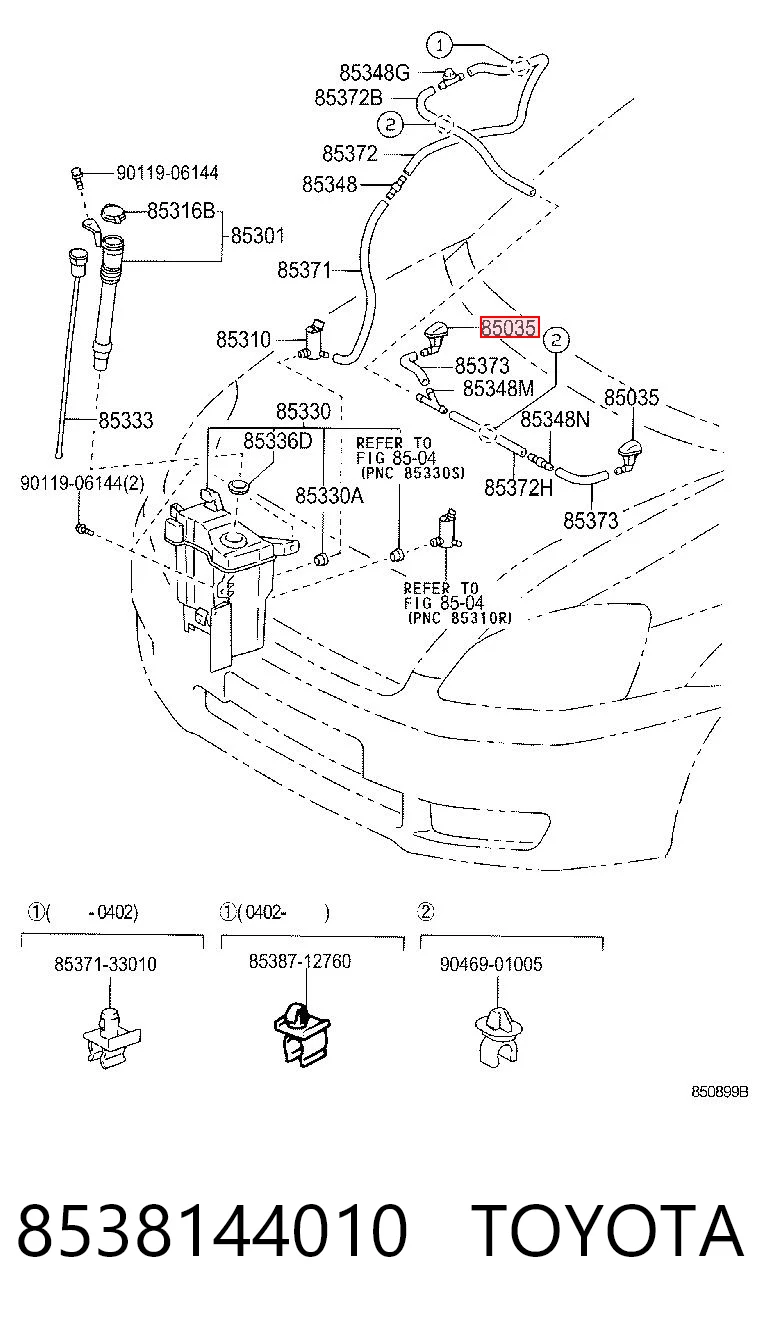 8538144010 Toyota Dysza spryskiwacza szyby przedniej