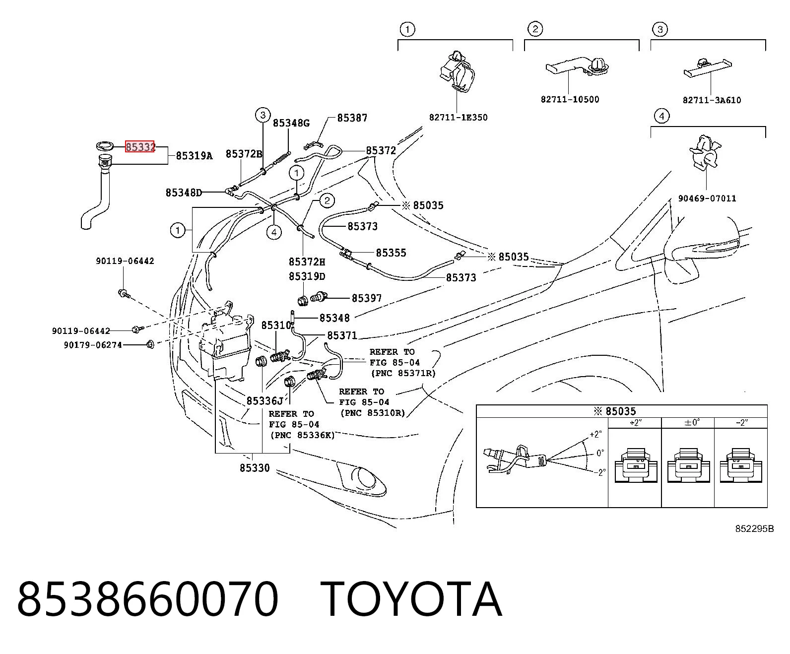 Korek zbiornika spryskiwacza do Toyota Land Cruiser 100 J10
